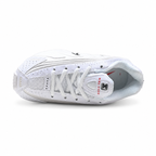 Nike Shox R4 White/Red | Retro running shoes in white red, and black + Shox cushioning + Y2K millennial style unisex chunky sneakers a hot trend for spring and summer