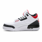 Air Jordan 3 Retro 'White Fire Red' | White Leather + Cement Grey Elephant Print + Visible Air Unit, Men's Basketball & Lifestyle Sneakers, Iconic Streetwear & Premium Comfort