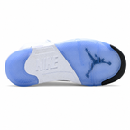 Air Jordan 5 Retro 'Metallic Silver' | White Leather + Silver Reflective Tongue + Icy Blue Outsole, Men's Basketball & Lifestyle Sneakers, Iconic 90s Streetwear & Premium Comfort