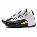 Air Jordan 12 Retro 'Playoffs' | White Tumbled Leather + Black Mudguard + Metallic Gold Accents, Men's Basketball & Lifestyle Sneakers, Iconic High-Top & Premium Durability