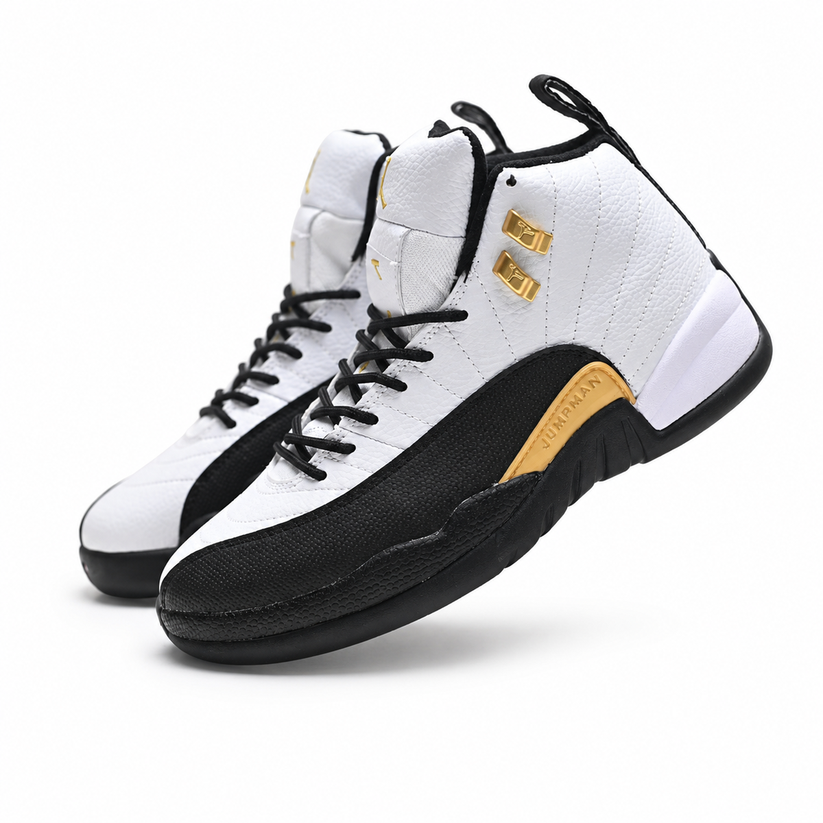 Air Jordan 12 Retro 'Playoffs' | White Tumbled Leather + Black Mudguard + Metallic Gold Accents, Men's Basketball & Lifestyle Sneakers, Iconic High-Top & Premium Durability