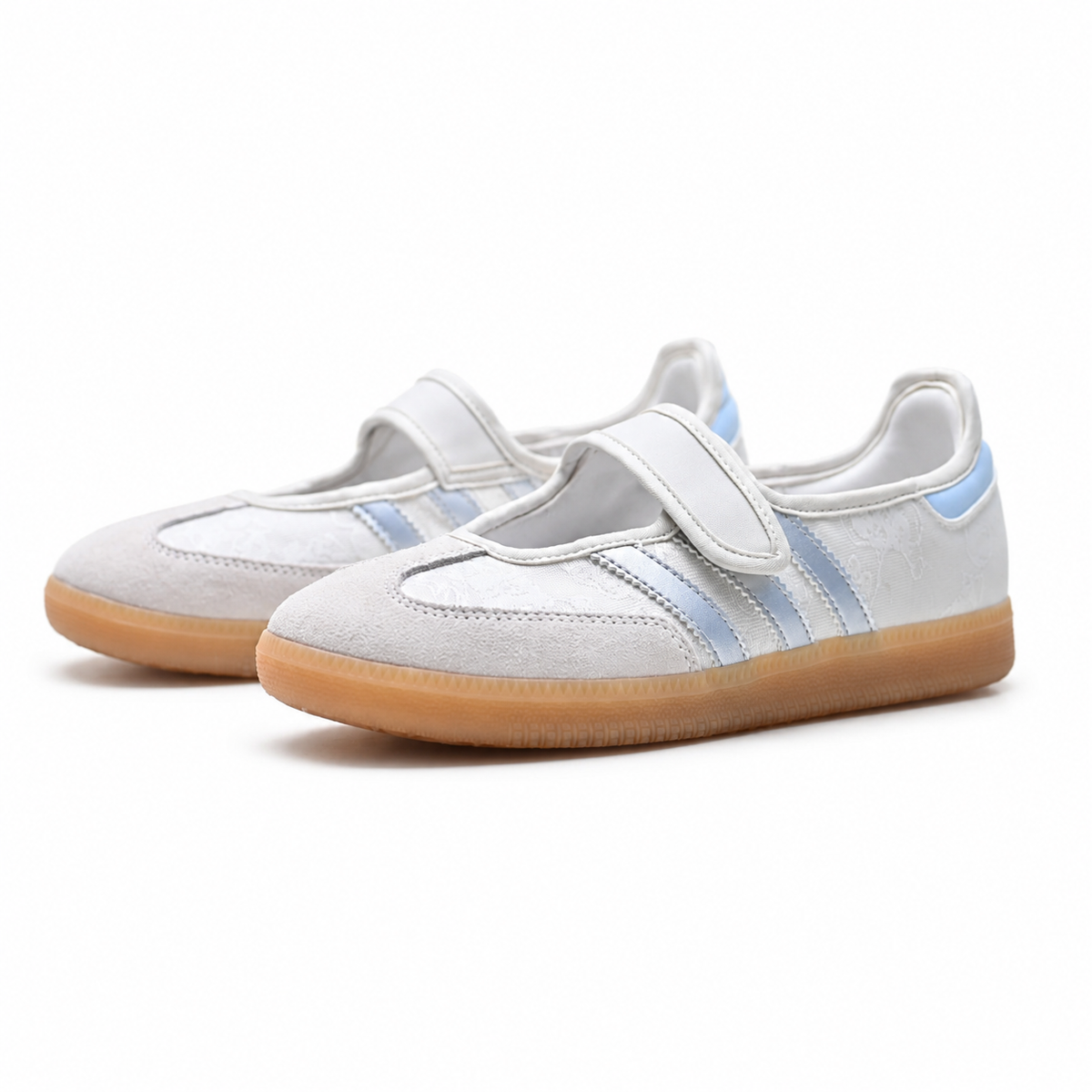 Adidas Originals Samba Jane Black and White Mary Jane with Velcro strap gum sole and three stripes women's retro German training shoes