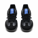Adidas Originals Samba OG Black and White German Trainer Shoes with Gold-Stamped Logo and Gum Sole Unisex Retro Sneakers