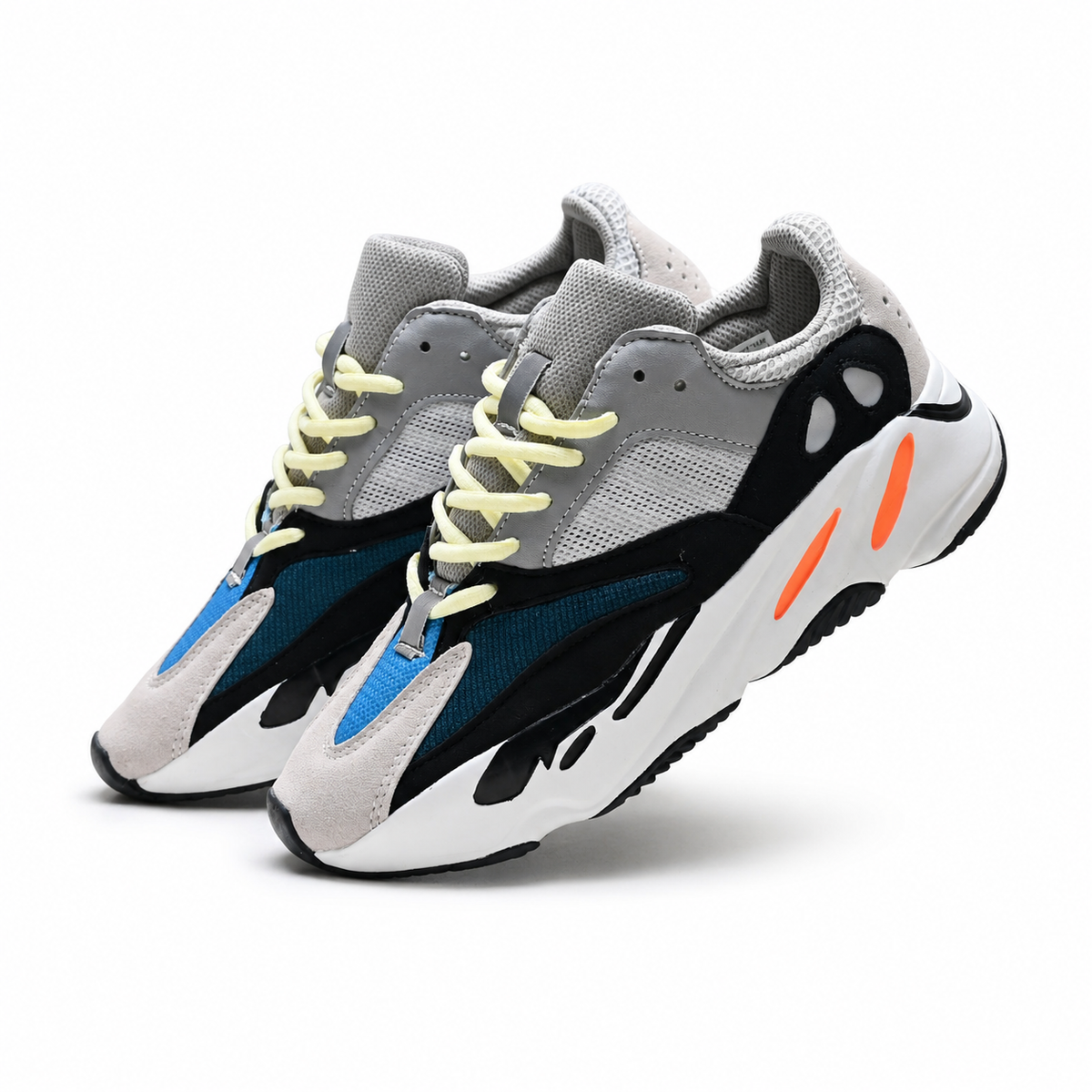 adidas Yeezy Boost 700 Wave Runner Sneakers – Grey Black Blue Orange Chunky Shoes