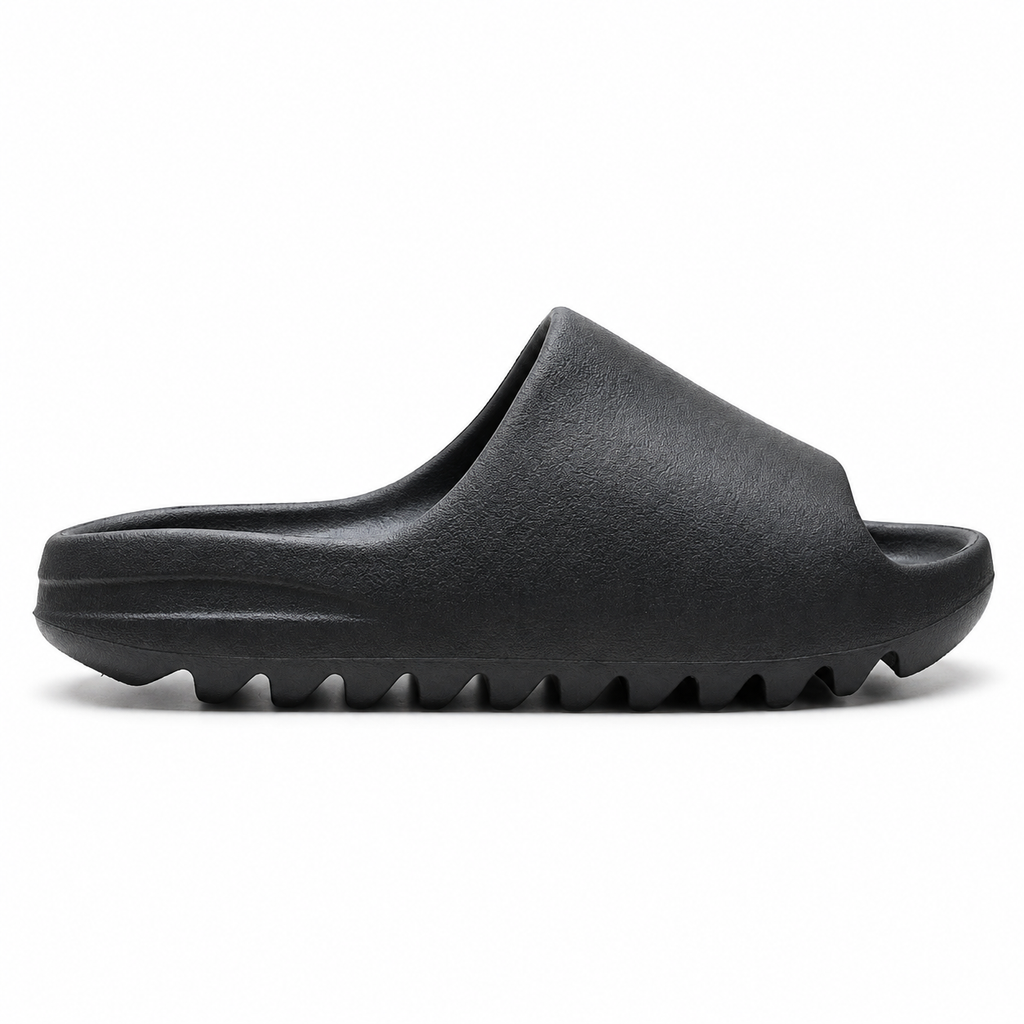 Black EVA Foam Slide Sandals – Unisex Lightweight Cushioned Thick Sole Slip-On Slides