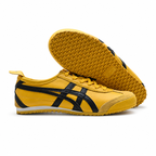Onitsuka Tiger Mexico 66 Yellow Black Sneakers – Retro Low Top Casual Shoes with Suede Details