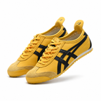 Onitsuka Tiger Mexico 66 Yellow Black Sneakers – Retro Low Top Casual Shoes with Suede Details