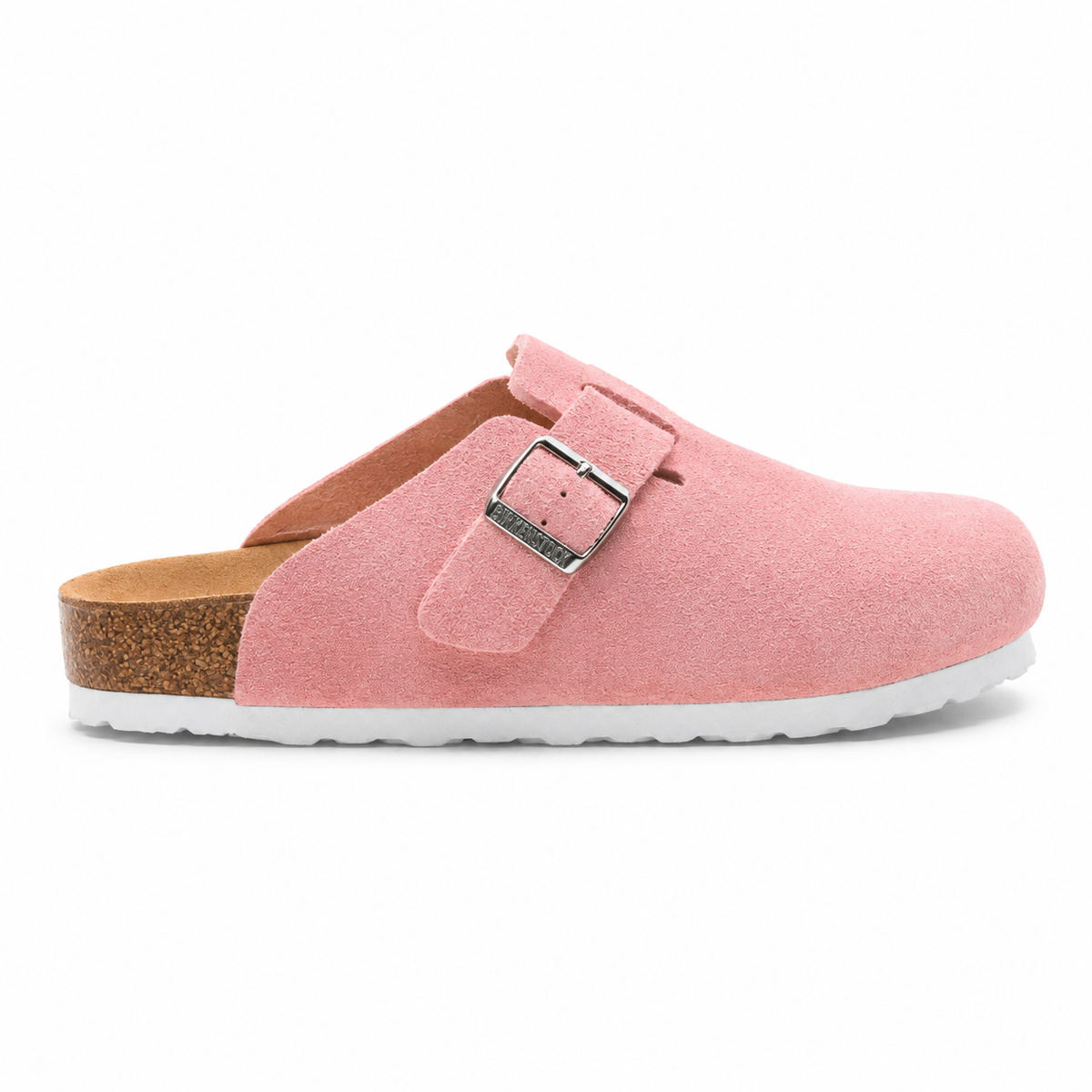 Birkenstock Boston Suede Clogs Dusty Pink | Women's Adjustable Slip-On Mules | Cork Footbed Casual Shoes