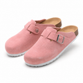 Birkenstock Boston Suede Clogs Dusty Pink | Women's Adjustable Slip-On Mules | Cork Footbed Casual Shoes