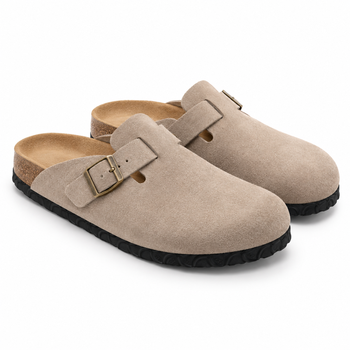 Birkenstock Boston Suede Clogs Dusty Pink | Women's Adjustable Slip-On Mules | Cork Footbed Casual Shoes