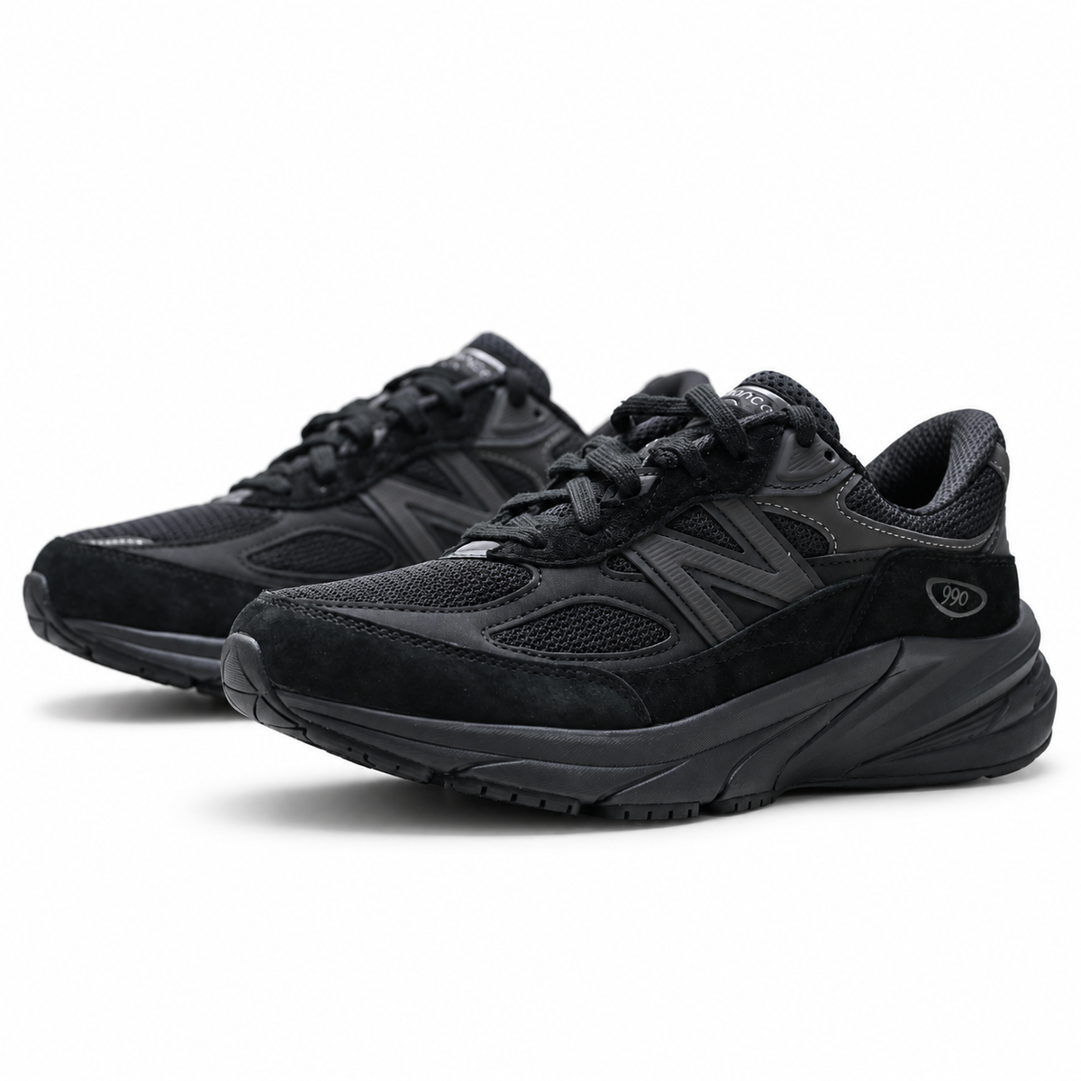 New Balance 990v6 Triple Black Made in USA Sneakers – Suede Mesh Lifestyle Running Shoes with ENCAP Cushioning