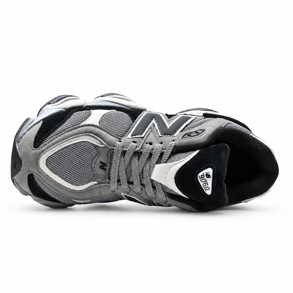 New Balance 9060 Grey Black White Sneakers – Unisex Suede Mesh Chunky Lifestyle Shoes
