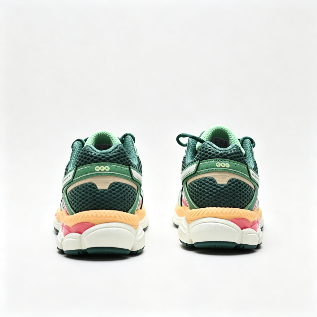 ASICS Gel-Cumulus 16 | Retro green and pink color blocking + GEL cushioning + breathable mesh upper unisex Y2K platform sneakers a must-have item for spring and summer trends