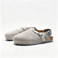 Birkenstock Boston Suede Clogs | Stone Grey + Tonal Grey Sole + Adjustable Strap, Unisex Minimalist Slip-On Shoes, Soft Footbed & Urban Comfort