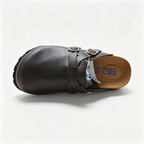 Birkenstock Boston | Black Smooth Leather + Super Grip Sole + Double Strap, Unisex Waterproof-Ready Clogs, Premium Orthopedic Slip-Ons